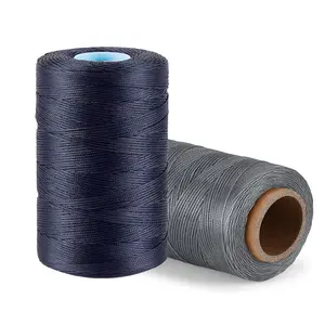 Eco-friendly 0.8mm 1.0mm Hand Leather Thread Flat Wax Thread Polyester Waxed Sewing Thread For Shoes