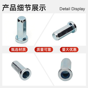 Tuerca Remachable Hexagonal Ciega Ou Xin 1008 de Acero al Carbono Zincado para Racks de Servidores y Chasis - Product Image 3