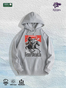 Magazzino Locale USA: Felpa con Cappuccio Grafica Cowboy 'Fear Death' 100% Cotone, 7 Colori - Product Image 3