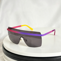 Lunettes de soleil sport polarisées dégradées bleu/noir/blanc TR90 unisexe, monture carrée pleine, protection UV pour la course et le cyclisme