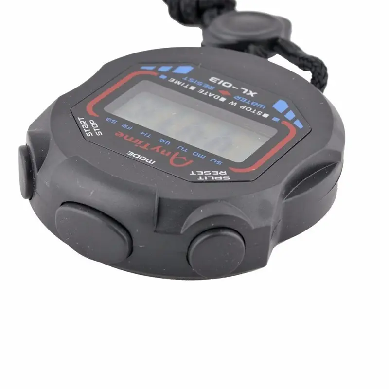 Classic Digital Professional Handheld LCD Chronograph Sports Stopwatch Timer Stop Watch with string