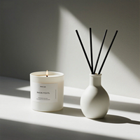 C & H décor nordique 200ml vide bouteille d'huile essentielle en céramique ronde décor à la maison bouteille de parfum Reed diffuseur bouteille avec bouchon