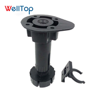 Pieds de Nivellement WELLTOP 06.006 Réglables en Plastique pour Canapé, Armoire de Cuisine, Pieds en Plastique Noir pour Meubles de Cuisine