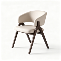 Fauteuil de salle à manger en bois massif de style italien, design minimaliste moderne nordique, dossier personnalisable, rembourrage doux, utilisation domestique