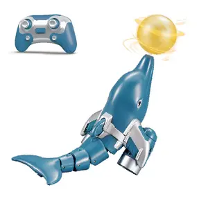 Nieuwe 2.4Ghz Afstandsbediening Dolfijn Vis Afstandsbediening Dier Boot One Click Demo Head Ball Rotatie Elektrisch Water Speelgoed