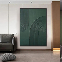 Décoration Intérieure Œuvre d'Art Murale Texturée Faite à la Main sur Toile Beige, Peinture en Plâtre Abstraite Minimaliste Arc 3D Style Wabi-Sabi