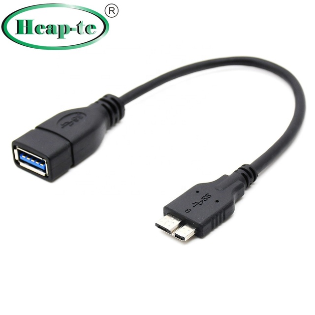 USB 3.0 Female to Micro 3.0 OTG Cable Black 20cm High Speed Data Sync Adapter Cord for Micro 3.0 Interface Devices