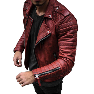 <b>Men</b> High Quality Coated Winter <b>Leather</b> <b>Jacket</b> with Zipper Front Logo Vintage Design - Product Image 2
