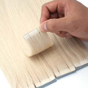 Extensions de cheveux invisibles à bandes adhésives, cheveux humains européens <span class=keywords><strong>Remy</strong></span> de qualité salon, super double drawn, trame simple, <span class=keywords><strong>sans</strong></span> perte, adhésif longue durée - Product Image 1