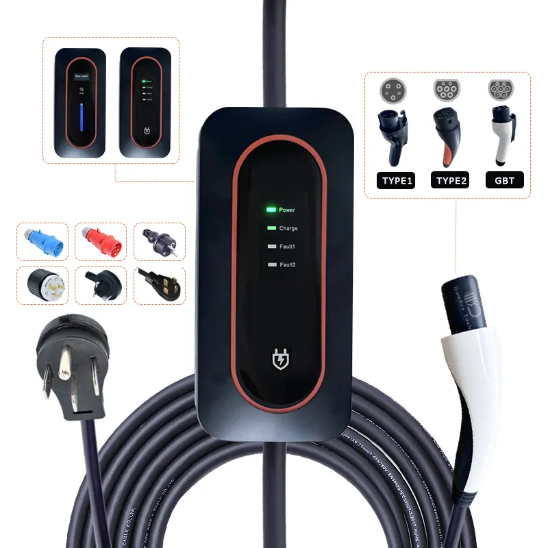 16A 32A 40A 7KW 9.7KW Portable Electric Car Charger OEM Tesla Model Y 3 X
