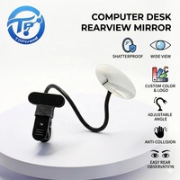 TOPtrend Miroir de confidentialité convexe de 9,5 cm pour bureau, protection anti-espionnage pour écran d'ordinateur avec pince et support de base