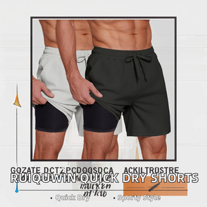 RUIQUWIN 2025 – Nouveaux shorts décontractés d'été pour hommes, séchage rapide, couleur unie, avec cordon de serrage, pour la course et l'entraînement en salle de sport - Product Image 2