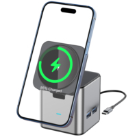 Chargeur de téléphone sans fil 15W, adaptateur multiport en alliage d'aluminium, USB 3.0 Type C, 7 ports pour ordinateur portable, téléphone portable