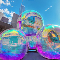 Noël brillant PVC miroir sphère holographique ballon grande boule brillante pour événement fête publicité décor