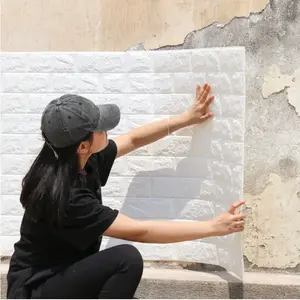 Grosir Mural Kertas Dinding 3d Dekorasi Rumah Busa Kupas dan Tongkat Kertas Dinding Dekorasi Dinding Ruang Tamu 3d untuk Dinding Kamar Tidur