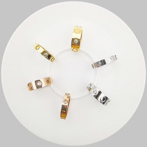 Designer Brand High-end Engagement Wedding Classic Fashion <b>Ring</b> Stainless Steel ZIRCON Men Women <b>Couple</b> Rose Gold 18K Gold - Product Image 1