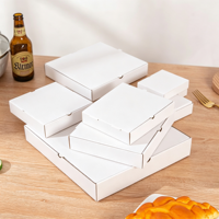 Boîte à pizza en carton écologique pour usage en restaurant, taille et logo personnalisés, impression 4C, revêtement UV, boîtes rigides jetables de qualité alimentaire