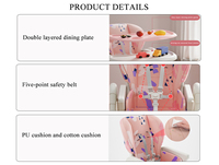 Chaise haute pliable réglable pour enfants Clafbebe Factory Wholesale, chaise de repas moderne en plastique pour bébé, pour le salon