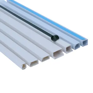Fire retardant cable protection PVC trunking with adhesive/sticker electric wires installation Plastic Cable Trunking