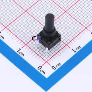 TSW06112-140B331BA Tactile Switch Through hole-4P,6.1x6.1mm Switch Single Pole Single Throw Round Button 1.8N 6.1mm - Product Image 1