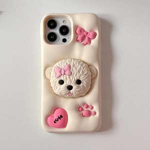 Sunmorn Cartoon Teddy Dog Silicone Full Pack Anti Fall Phone case pour iPhone 16 15 14 13 <span class=keywords><strong>12</strong></span> 11 X Pro Max - Product Image 4