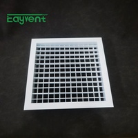 Grille d'aération carrée en alliage d'aluminium à double déflection et simple couche pour systèmes CVC, au design moderne