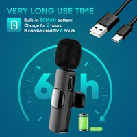 Plug Play Wireless Lay Lavalier Microphone pour YouTube Livestream Video Recording Microphone sans fil