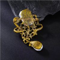 Broche de Zirconia con Flores Vintage Elegante al por Mayor, Colgante de Lujo, Joyería de Moda Versátil para Niñas y Mujeres, Regalo de Boda