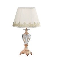 Lampe de table LED en cristal nordique américaine HJ HOME, moderne, simple, luxueuse, chaude, pour chambre à coucher, chevet, bureau