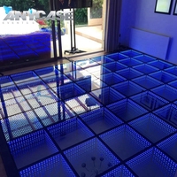 Barre de nuit super facile danse au sol sans fil miroir lumineux 3d piste de danse magnétique pour événement