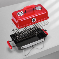 Mini barbecue portable pliable pour le camping, gril de table multifonction sans fumée pour l'intérieur et l'extérieur, barbecue au charbon de bois