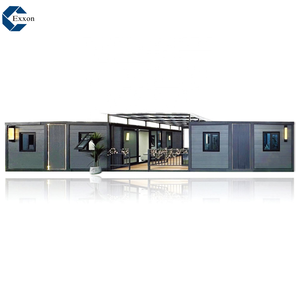 Maison conteneur moderne préfabriquée expansible, 2 villas de 3 chambres avec salle de bain, cuisine, <span class=keywords><strong>espace</strong></span> de vie luxueux prêt à vivre - Product Image 1
