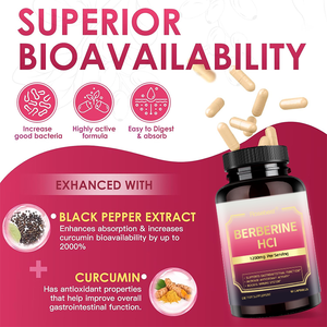 Rosebest Grosir OEM Label Pribadi Alami 1200mg Organik <span class=keywords><strong>Berberine</strong></span> HCL Kapsul Suplemen Berkualitas Tinggi dengan Kayu Manis Ceylon - Product Image 2