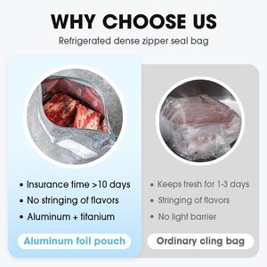 Maßgefertigte Gefrierbeutel mit Reißverschluss Lebensmittelechte Gefrierbeutel für Obst Fleisch Frischhaltende Ziplock-Beutel für Lebensmittelverpackungen - Product Image 2
