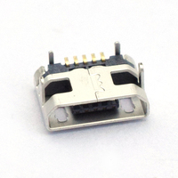 Connecteur Micro USB femelle 5 broches à bord droit et placage continu, type Bull Horn, achat centralisé