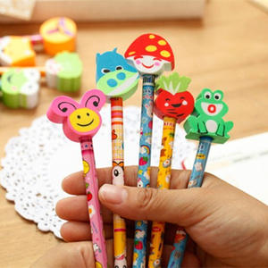 Lápices borradores de dibujos animados, lápices borradores de animales creativos y adorables, bolígrafos de escritura de madera para niños y estudiantes. - Product Image 3