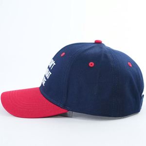 Gorra de Béisbol de Seis Paneles de Alta Calidad al por Mayor, Color Azul Marino y Rojo, 100% Algodón, Ajustable y Estructurada - Product Image 5
