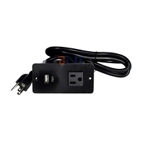 Prise de table industrielle IP44 1 prise standard américaine 1 USB a 1 USB C 10A Câble de 1,5 m pour table de canapé
