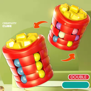 Dễ dàng mang theo ABS cho Magic Bean Cube khoai tây chiên xoay câu đố đồ chơi vui vẻ cầm tay não trêu ghẹo trò chơi cho trẻ em 2-4 năm - Product Image 5