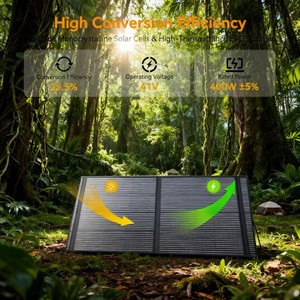 Panel Solar Plegable Negro de Alta Eficiencia de 400W, Cargador Solar Portátil para Viajes en RV, Aventuras al Aire Libre y Energía de Respaldo de Emergencia - Product Image 5