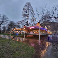 Carpas Elásticas de Alta Calidad, Impermeables, de Tela Resistente, 10m X 15m, Carpa Beduina Elástica en Cuatro Direcciones