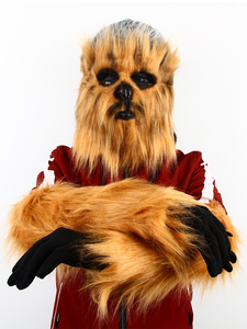 หน้ากากสัตว์มีขนยาวหน้ากากสัตว์ชุดปาร์ตี้ชิวแบ็กก้าน่ารักหน้ากากยางคอสเพลย์ชุดอุปกรณ์ประกอบฉากและถุงมือ - Product Image 4