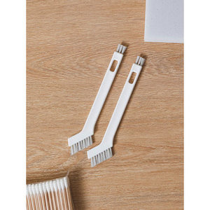 Mini brosse de nettoyage de cuisine bidirectionnelle Lot de 2 brosses en plastique automatiques à récurer avec poignée pour boîte de lavage de voiture de cuisine emballée - Product Image 1
