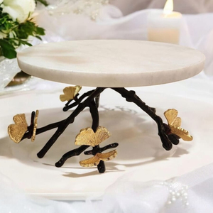 Buy Luxury <b>Marble</b> <b>Cake</b> <b>Stand</b> with Metal Branch Base Decorative Dessert Display <b>Stand</b> for Home Wedding Uses - Product Image 1