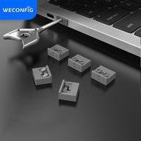 Bloqueador de Puerto USB WECONFIG, con Llave, Cubierta Protectora contra el Polvo, 1 Juego Contiene 100 Bloqueadores con 2 Llaves