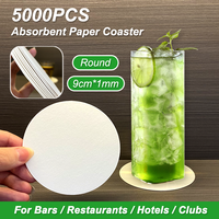 5000 pièces de sous-verres absorbants en carton de pâte à papier, sous-verres jetables pour boissons, tapis de bar pour hôtel, restaurant, café