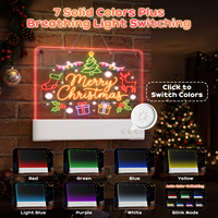 Tableau de Dessin Créatif Portable Rechargeable Type-C à LED avec Double Panneau Acrylique, 7 Couleurs, Éclairage Dimmable à 5 Niveaux et Surface Effaçable