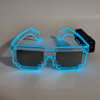 Nouveau Design LED Glowing Disco Pixel Lunettes Bar Party Atmosphere Props-Lunettes de soleil en mosaïque pour les fournitures de fête de Noël