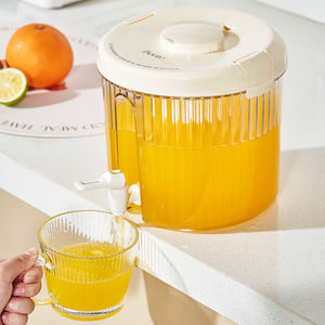 Pichet <span class=keywords><strong>à</strong></span> eau style crème avec infuseur, sans BPA, distributeur décoratif pour réfrigérateur avec robinet, pichet esthétique pour boissons <span class=keywords><strong>à</strong></span> domicile - Product Image 4