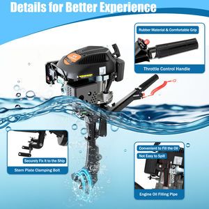 Moteur hors-bord 6HP 4 temps 140cc pour bateau de pêche 3.7KW essence refroidissement par air CDI hélice robuste Hangkai - Product Image 4